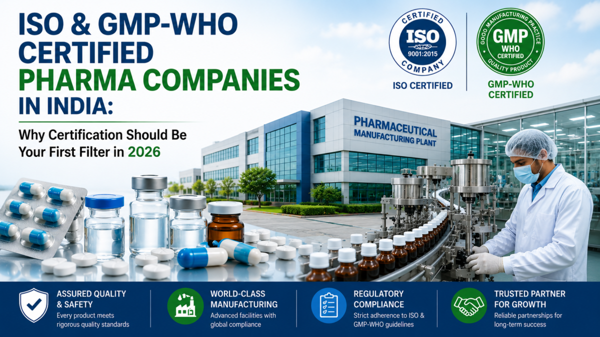 ISO & GMP-WHO certified pharma companies in India with advanced pharmaceutical manufacturing facilities and quality compliance